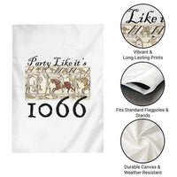 Funny Medieval Humor Battle of Hastings Garden Flag Party Like Its 1066 Historic Bayeux Tapestry Graphic