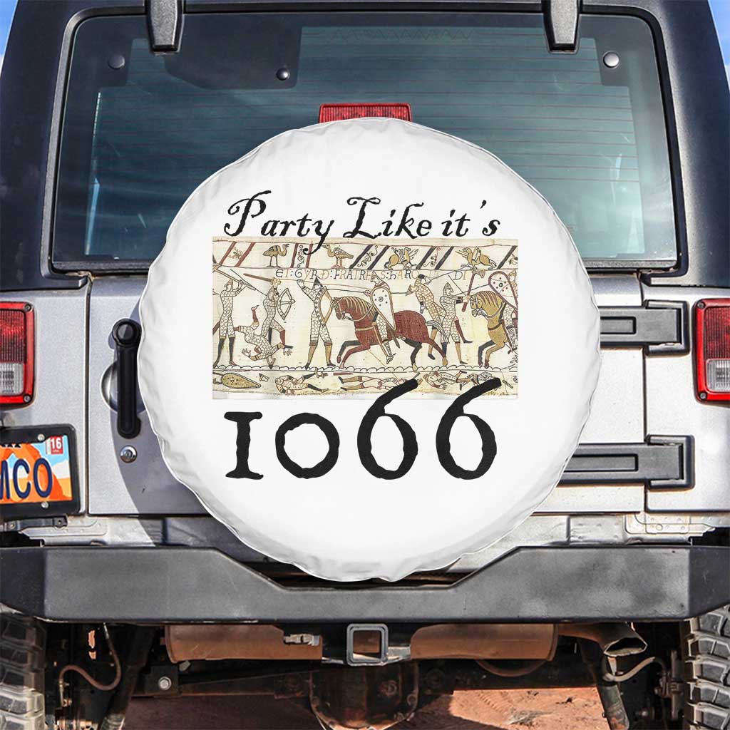 Funny Medieval Humor Battle of Hastings Spare Tire Cover Party Like Its 1066 Historic Bayeux Tapestry Graphic