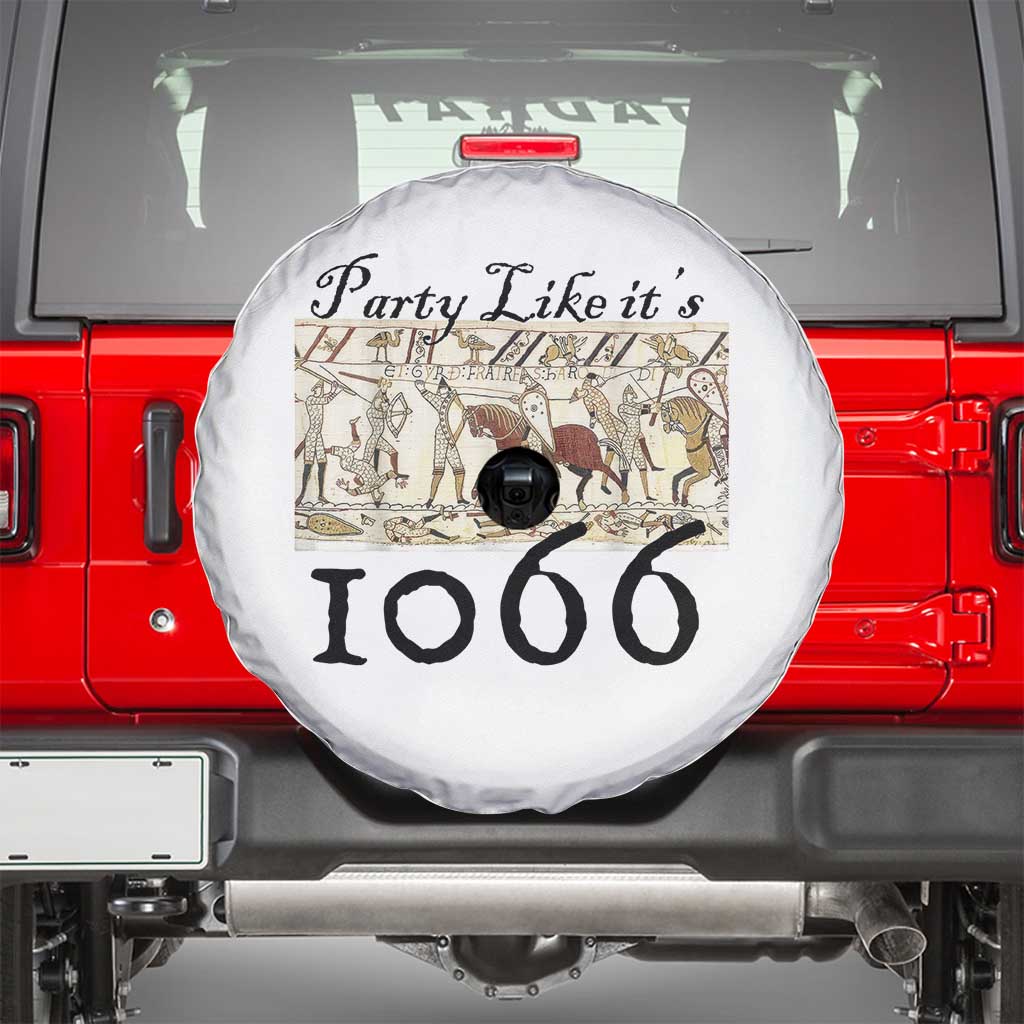 Funny Medieval Humor Battle of Hastings Spare Tire Cover Party Like Its 1066 Historic Bayeux Tapestry Graphic