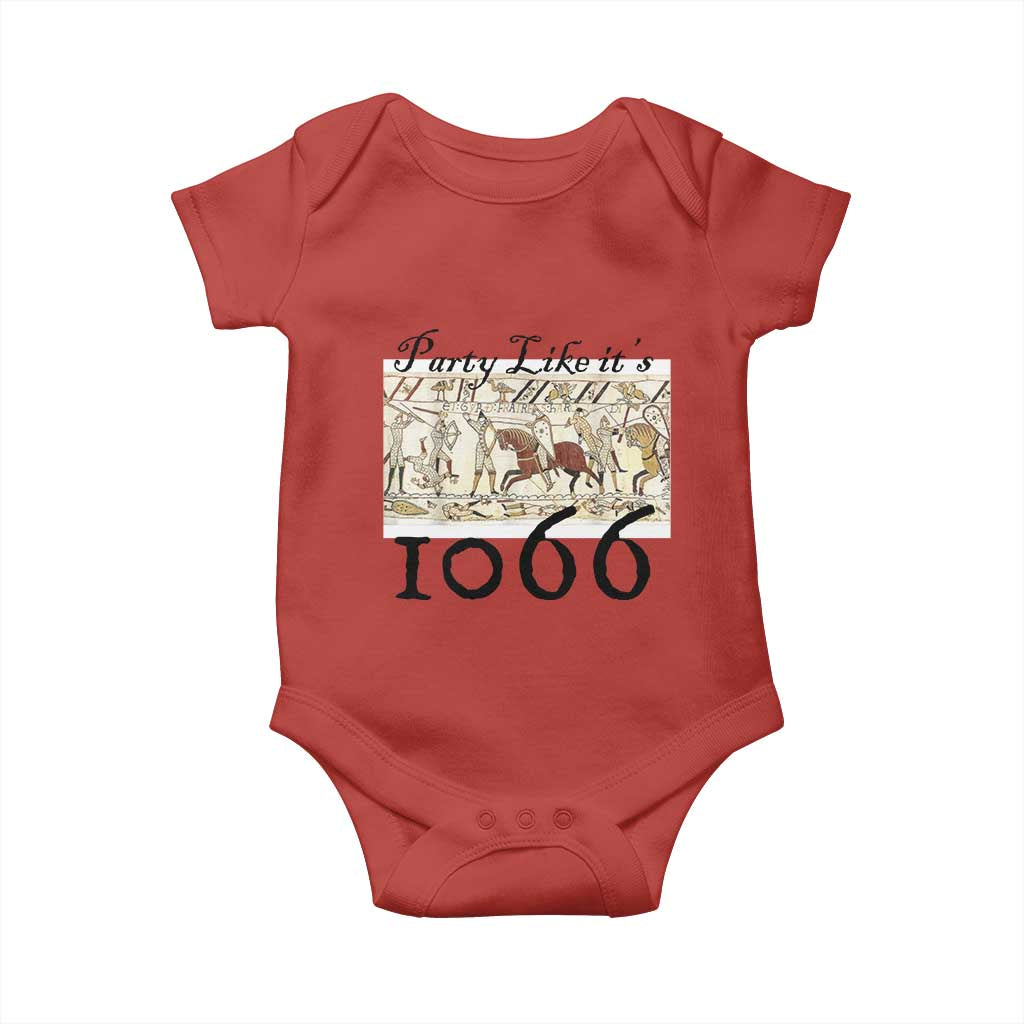 Funny Medieval Humor Battle of Hastings Baby Onesie Party Like Its 1066 Historic Bayeux Tapestry Graphic