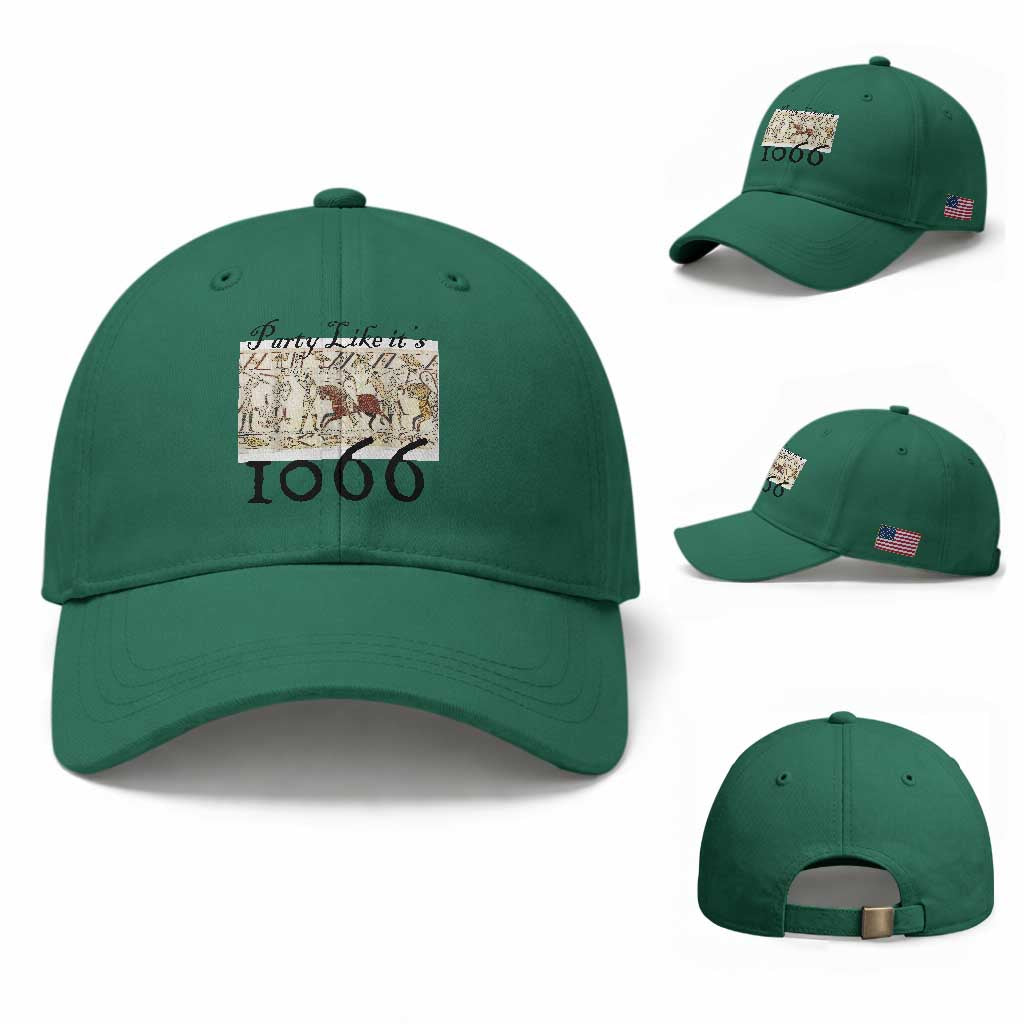 Funny Medieval Humor Battle of Hastings Baseball Cap Party Like Its 1066 Historic Bayeux Tapestry Graphic