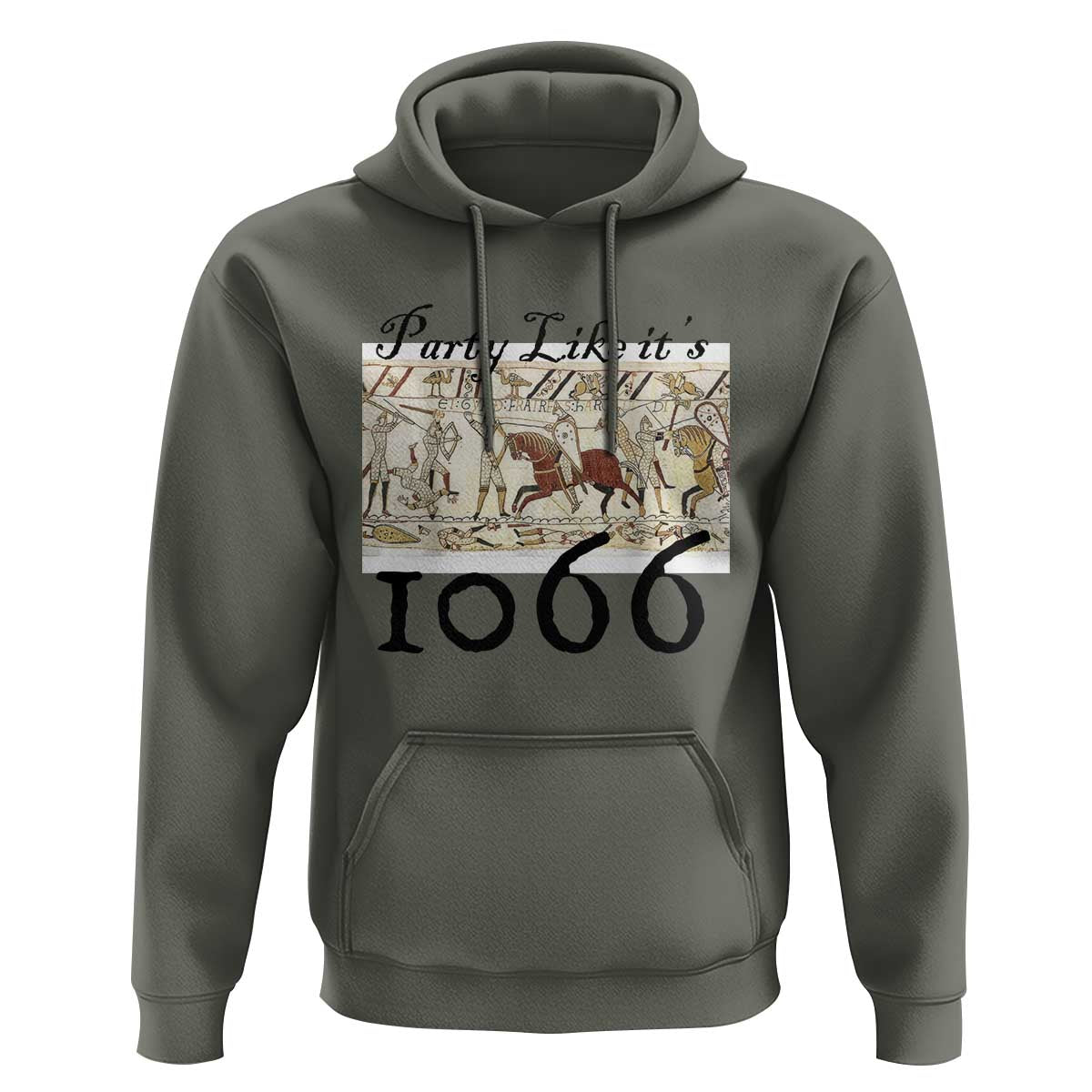 Funny Medieval Humor Battle of Hastings Hoodie Party Like Its 1066 Historic Bayeux Tapestry Graphic