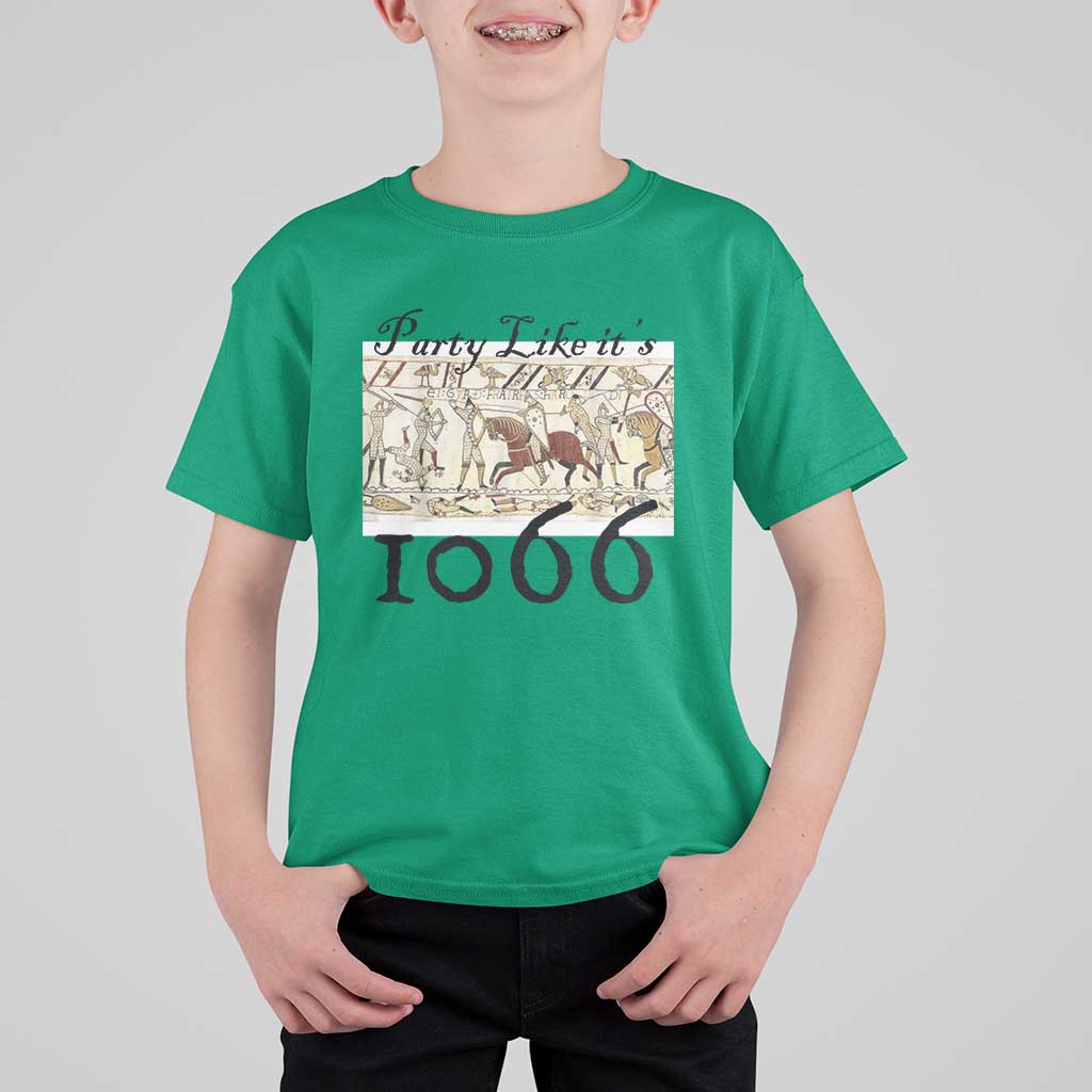 Funny Medieval Humor Battle of Hastings T Shirt For Kid Party Like Its 1066 Historic Bayeux Tapestry Graphic