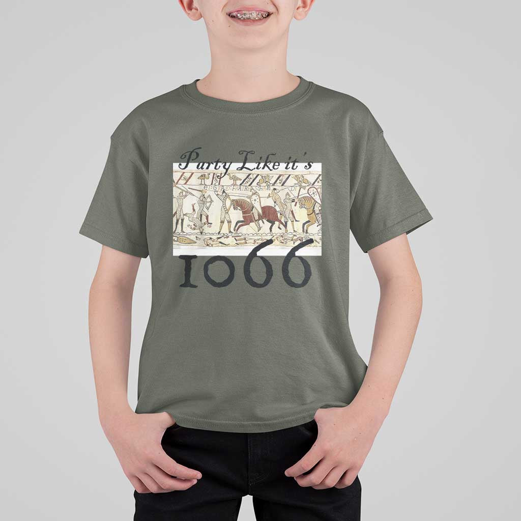 Funny Medieval Humor Battle of Hastings T Shirt For Kid Party Like Its 1066 Historic Bayeux Tapestry Graphic