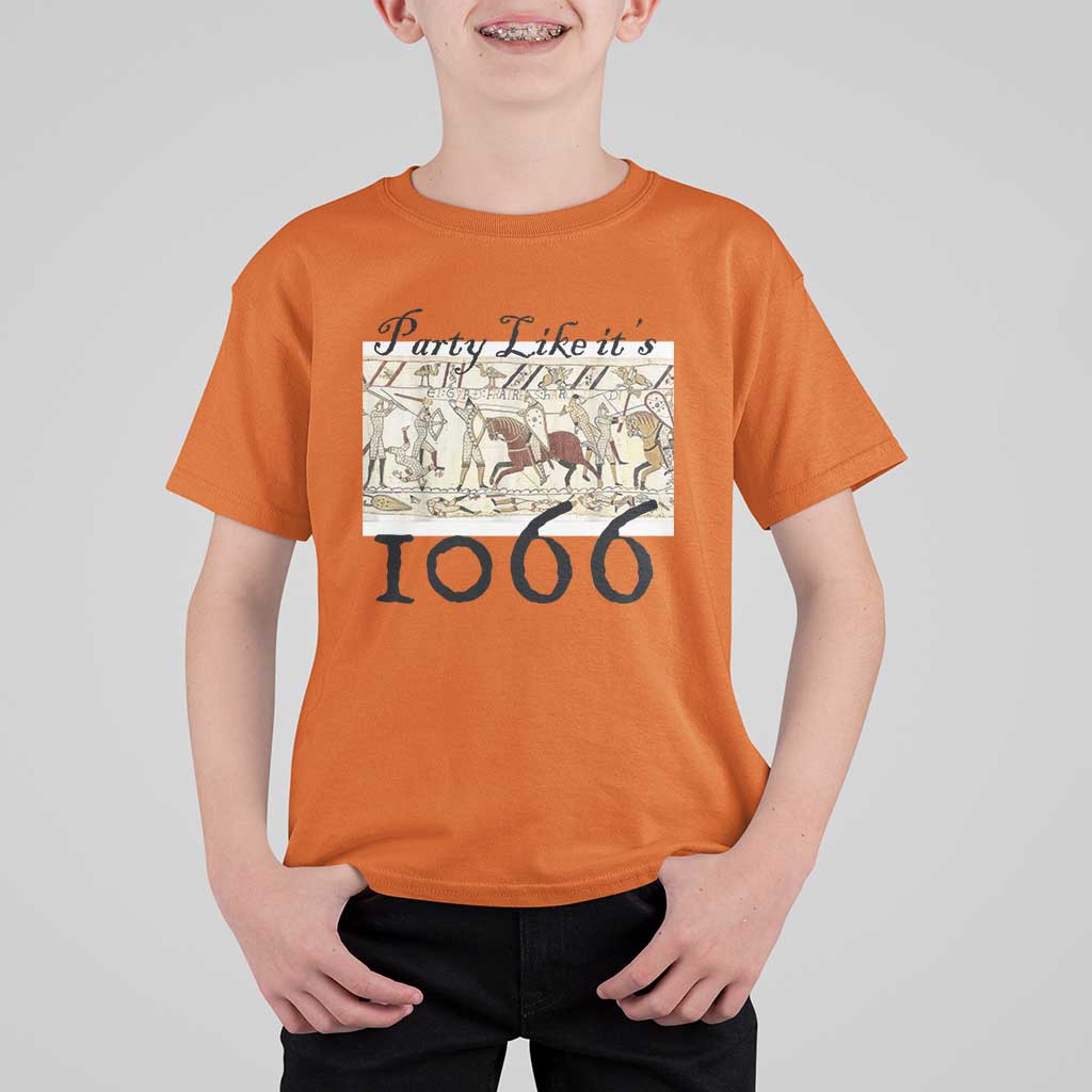 Funny Medieval Humor Battle of Hastings T Shirt For Kid Party Like Its 1066 Historic Bayeux Tapestry Graphic