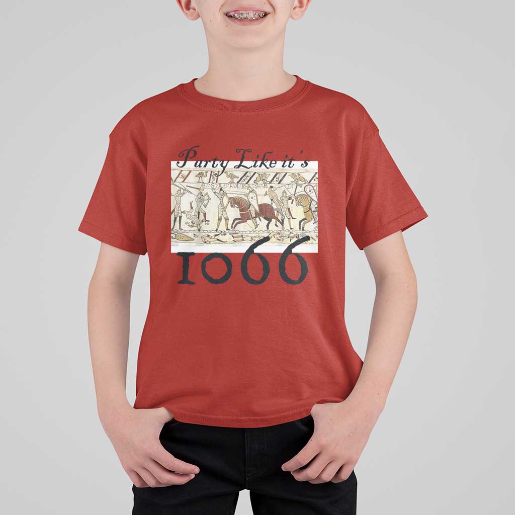 Funny Medieval Humor Battle of Hastings T Shirt For Kid Party Like Its 1066 Historic Bayeux Tapestry Graphic