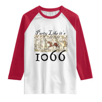 Funny Medieval Humor Battle of Hastings Raglan Shirt Party Like Its 1066 Historic Bayeux Tapestry Graphic