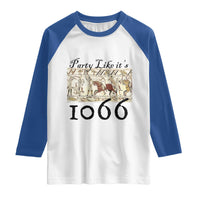 Funny Medieval Humor Battle of Hastings Raglan Shirt Party Like Its 1066 Historic Bayeux Tapestry Graphic