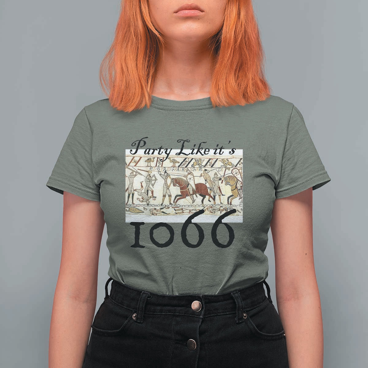 Funny Medieval Humor Battle of Hastings T Shirt For Women Party Like Its 1066 Historic Bayeux Tapestry Graphic