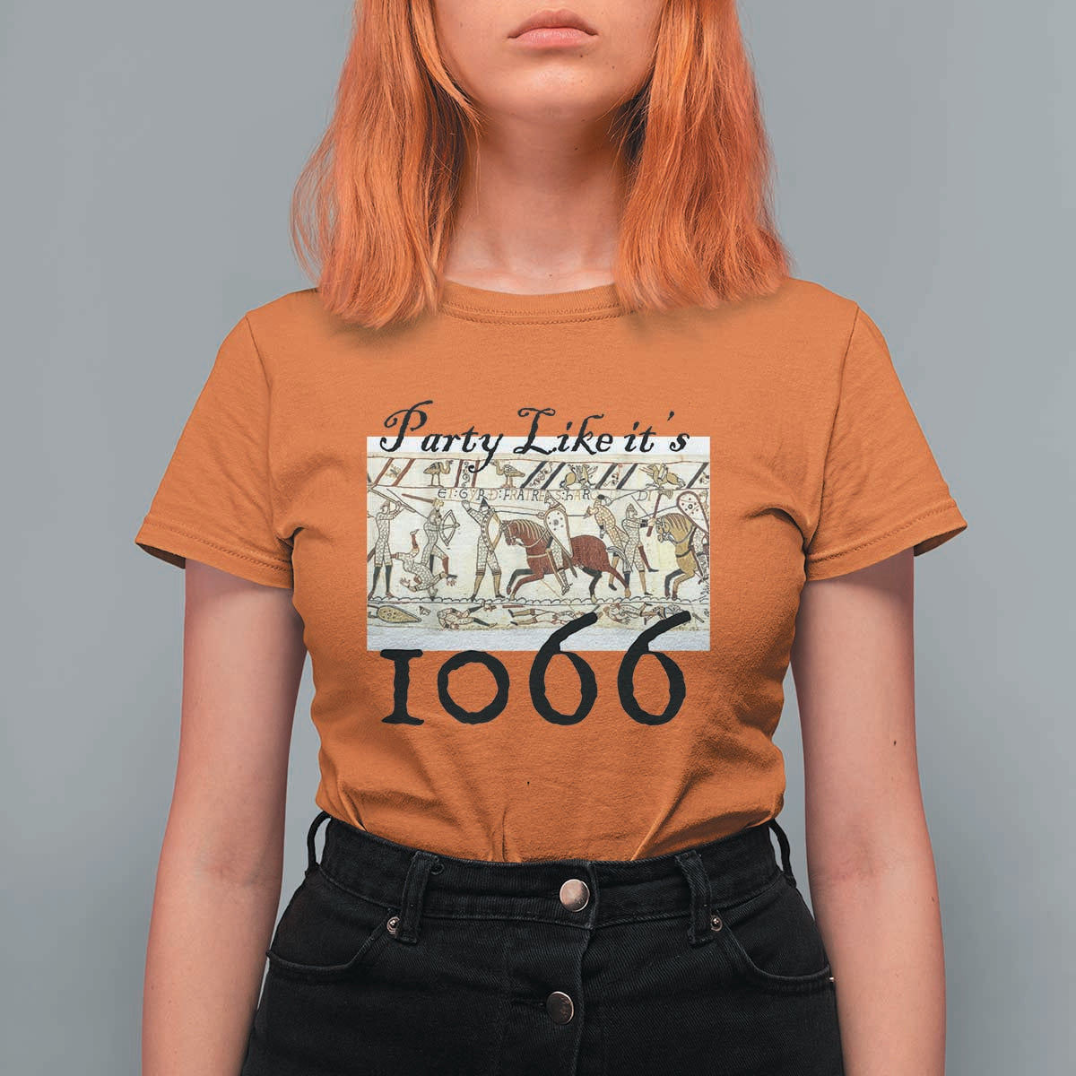 Funny Medieval Humor Battle of Hastings T Shirt For Women Party Like Its 1066 Historic Bayeux Tapestry Graphic