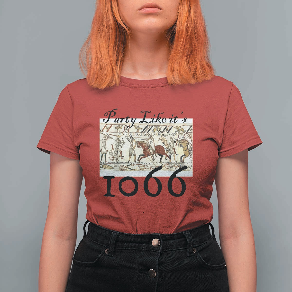 Funny Medieval Humor Battle of Hastings T Shirt For Women Party Like Its 1066 Historic Bayeux Tapestry Graphic