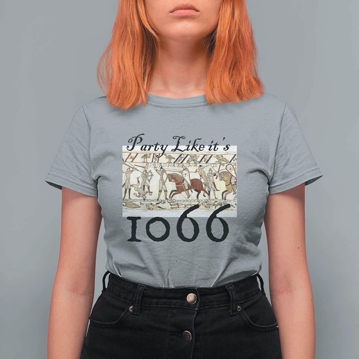 Funny Medieval Humor Battle of Hastings T Shirt For Women Party Like Its 1066 Historic Bayeux Tapestry Graphic