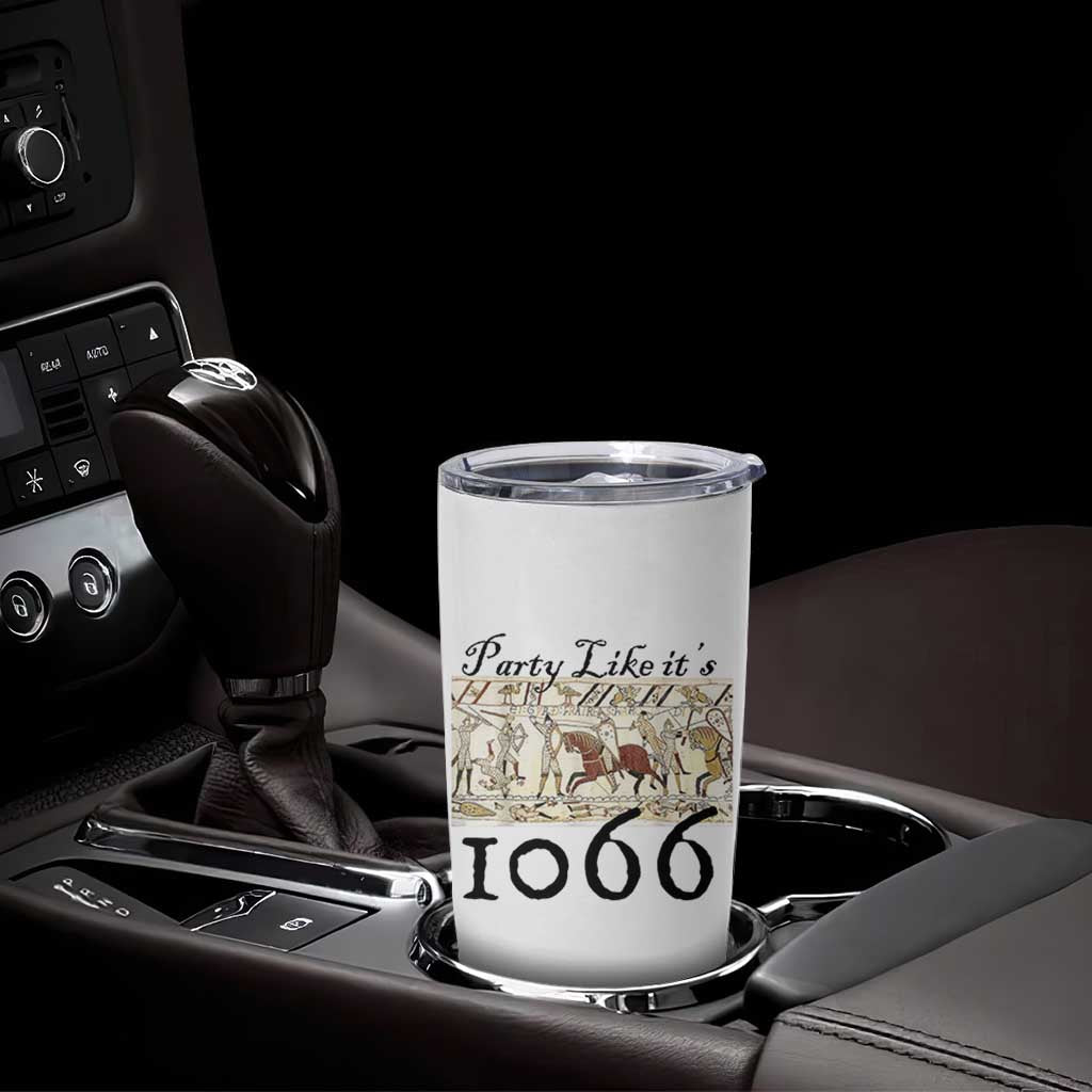 Funny Medieval Humor Battle of Hastings Tumbler Cup Party Like Its 1066 Historic Bayeux Tapestry Graphic