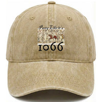 Funny Medieval Humor Battle of Hastings Washed Cotton Baseball Cap Party Like Its 1066 Historic Bayeux Tapestry Graphic