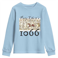 Funny Medieval Humor Battle of Hastings Youth Sweatshirt Party Like Its 1066 Historic Bayeux Tapestry Graphic