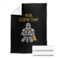 Funny Sir Cumcise Kneeling Knight Graphic Throw Blanket Sarcastic Wordplay Medieval Dark Adult Humor