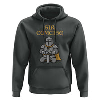 Funny Sir Cumcise Kneeling Knight Graphic Hoodie Sarcastic Wordplay Medieval Dark Adult Humor