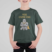 Funny Sir Cumcise Kneeling Knight Graphic T Shirt For Kid Sarcastic Wordplay Medieval Dark Adult Humor