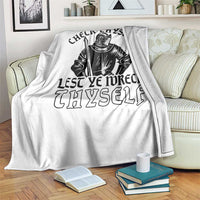 Funny Medieval Hip Hop Old English Parody Throw Blanket Check Thyself Lest Ye Wreck Thyself