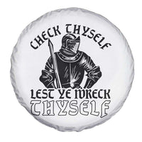 Funny Medieval Hip Hop Old English Parody Spare Tire Cover Check Thyself Lest Ye Wreck Thyself