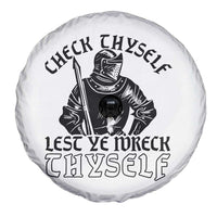 Funny Medieval Hip Hop Old English Parody Spare Tire Cover Check Thyself Lest Ye Wreck Thyself