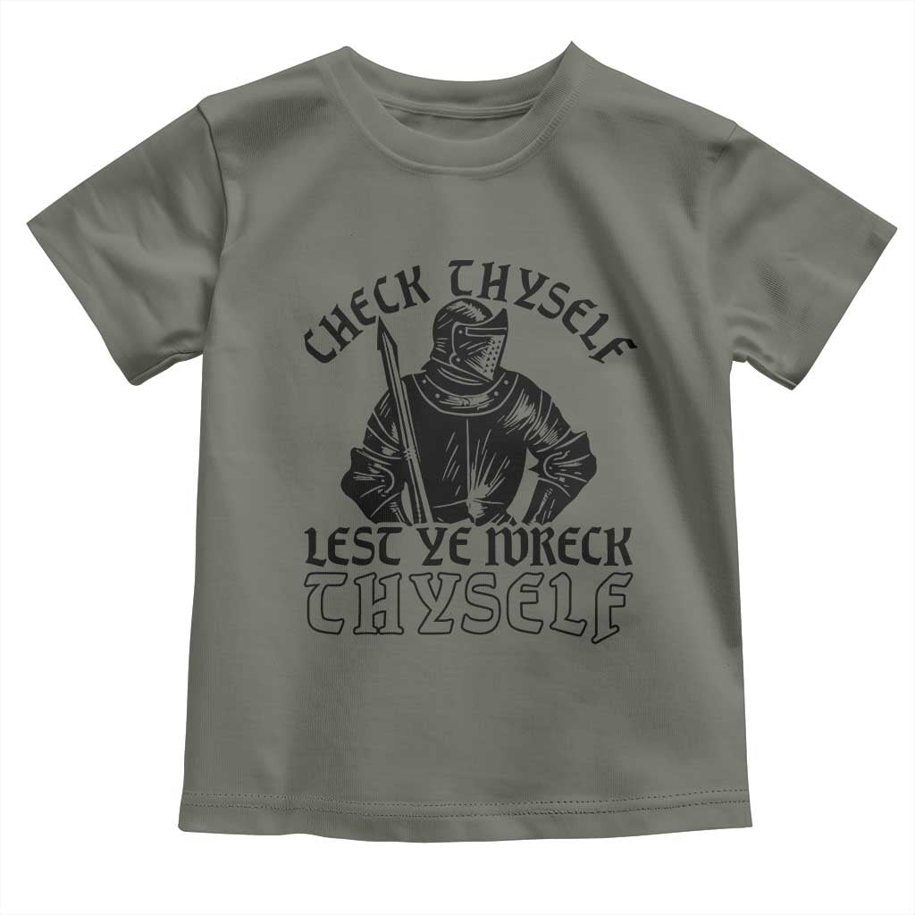 Funny Medieval Hip Hop Old English Parody Toddler T Shirt Check Thyself Lest Ye Wreck Thyself