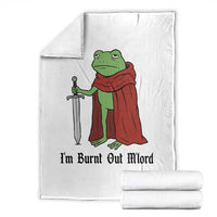 Funny Medieval Frog Knight Fantasy Sword Meme Throw Blanket Im Burnt Out Mlord Fantasy Meme