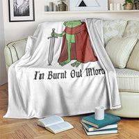 Funny Medieval Frog Knight Fantasy Sword Meme Throw Blanket Im Burnt Out Mlord Fantasy Meme