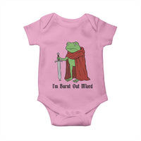 Funny Medieval Frog Knight Fantasy Sword Meme Baby Onesie Im Burnt Out Mlord Fantasy Meme