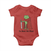 Funny Medieval Frog Knight Fantasy Sword Meme Baby Onesie Im Burnt Out Mlord Fantasy Meme