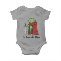 Funny Medieval Frog Knight Fantasy Sword Meme Baby Onesie Im Burnt Out Mlord Fantasy Meme