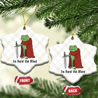 Funny Medieval Frog Knight Fantasy Sword Meme Ceramic Ornament Im Burnt Out Mlord Fantasy Meme