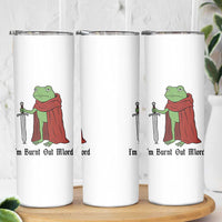 Funny Medieval Frog Knight Fantasy Sword Meme Skinny Tumbler Im Burnt Out Mlord Fantasy Meme