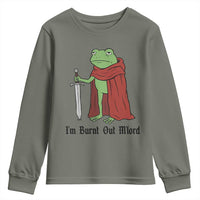 Funny Medieval Frog Knight Fantasy Sword Meme Youth Sweatshirt Im Burnt Out Mlord Fantasy Meme