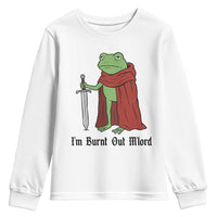 Funny Medieval Frog Knight Fantasy Sword Meme Youth Sweatshirt Im Burnt Out Mlord Fantasy Meme