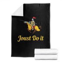 Funny Joust Do It Medieval Knight Horse Graphic Throw Blanket Jousting Renaissance Faire Parody