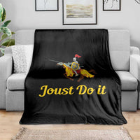 Funny Joust Do It Medieval Knight Horse Graphic Throw Blanket Jousting Renaissance Faire Parody