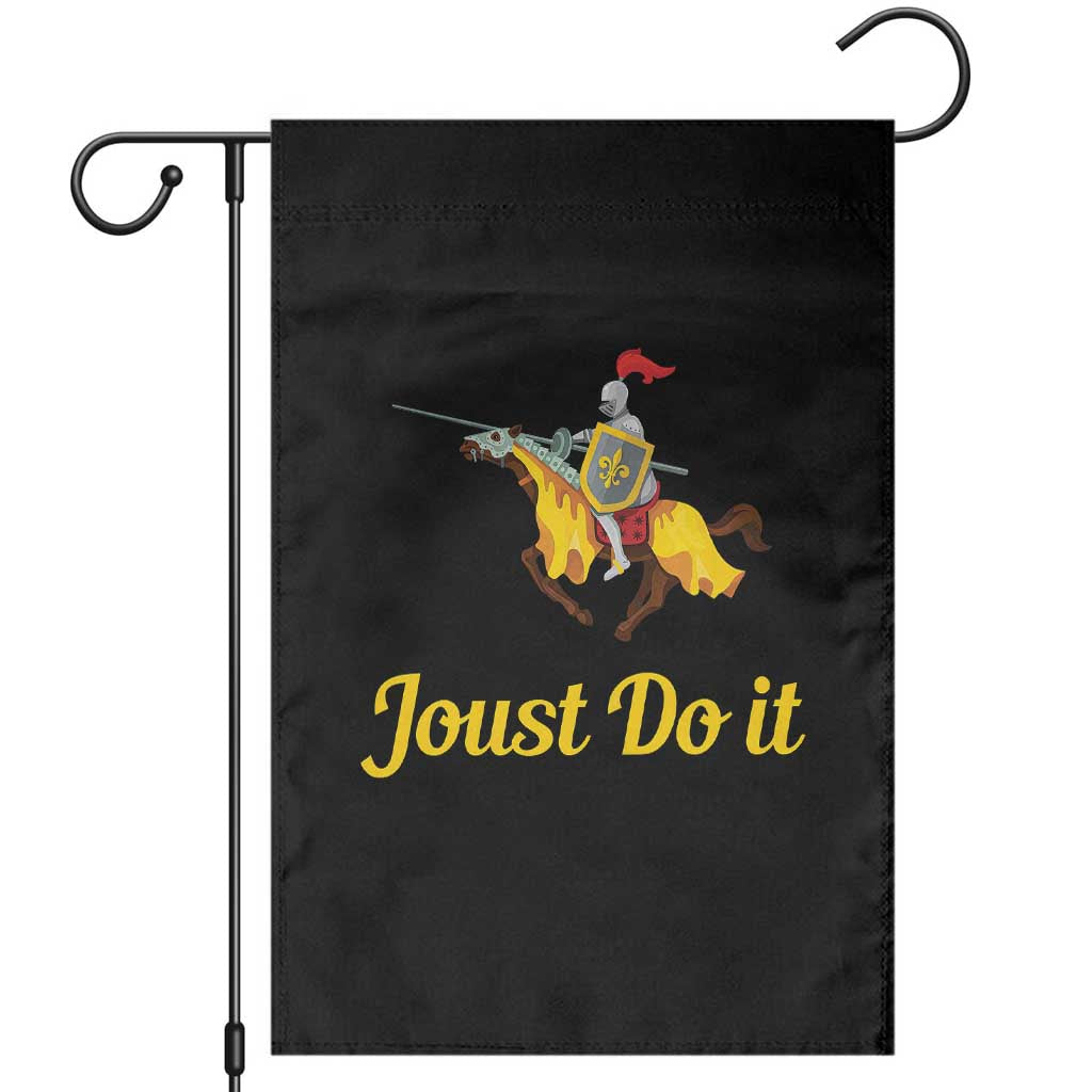 Funny Joust Do It Medieval Knight Horse Graphic Garden Flag Jousting Renaissance Faire Parody