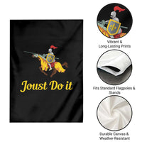 Funny Joust Do It Medieval Knight Horse Graphic Garden Flag Jousting Renaissance Faire Parody