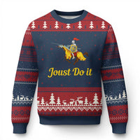 Funny Joust Do It Medieval Knight Horse Graphic Ugly Christmas Sweater Jousting Renaissance Faire Parody