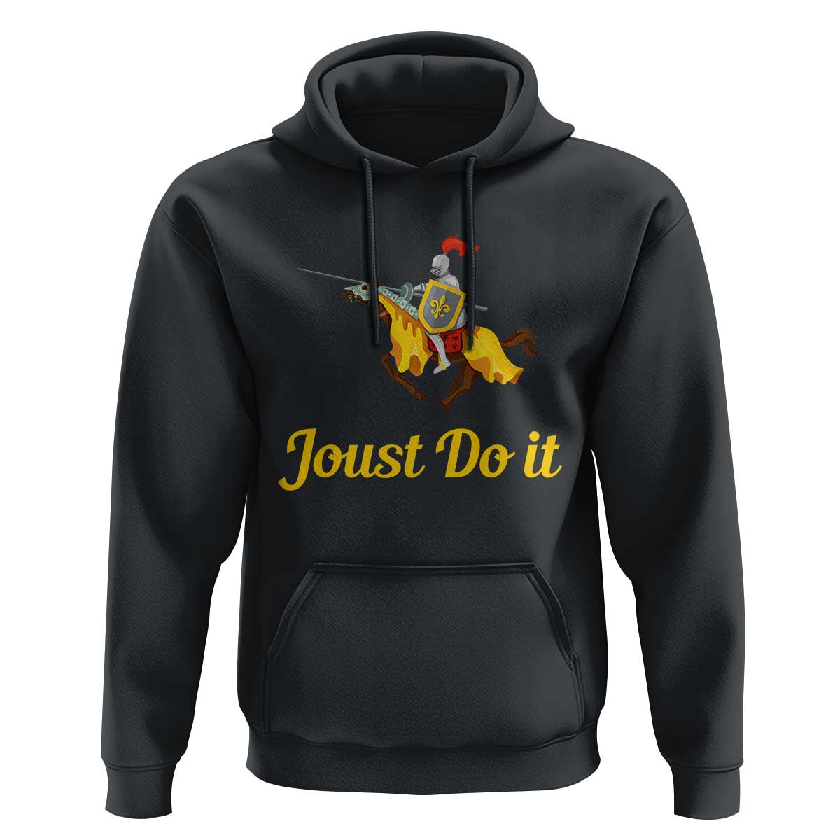 Funny Joust Do It Medieval Knight Horse Graphic Hoodie Jousting Renaissance Faire Parody