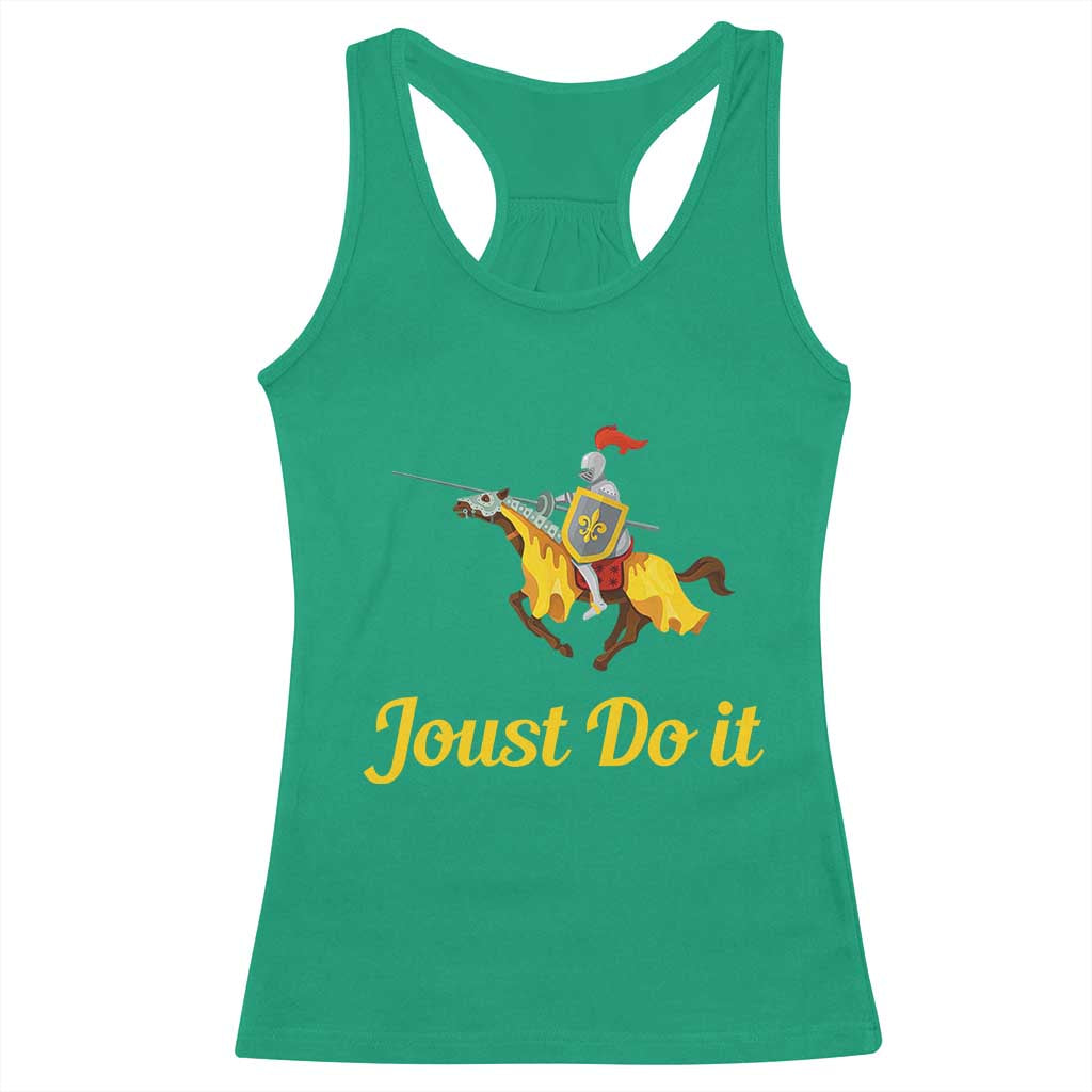 Funny Joust Do It Medieval Knight Horse Graphic Racerback Tank Top Jousting Renaissance Faire Parody
