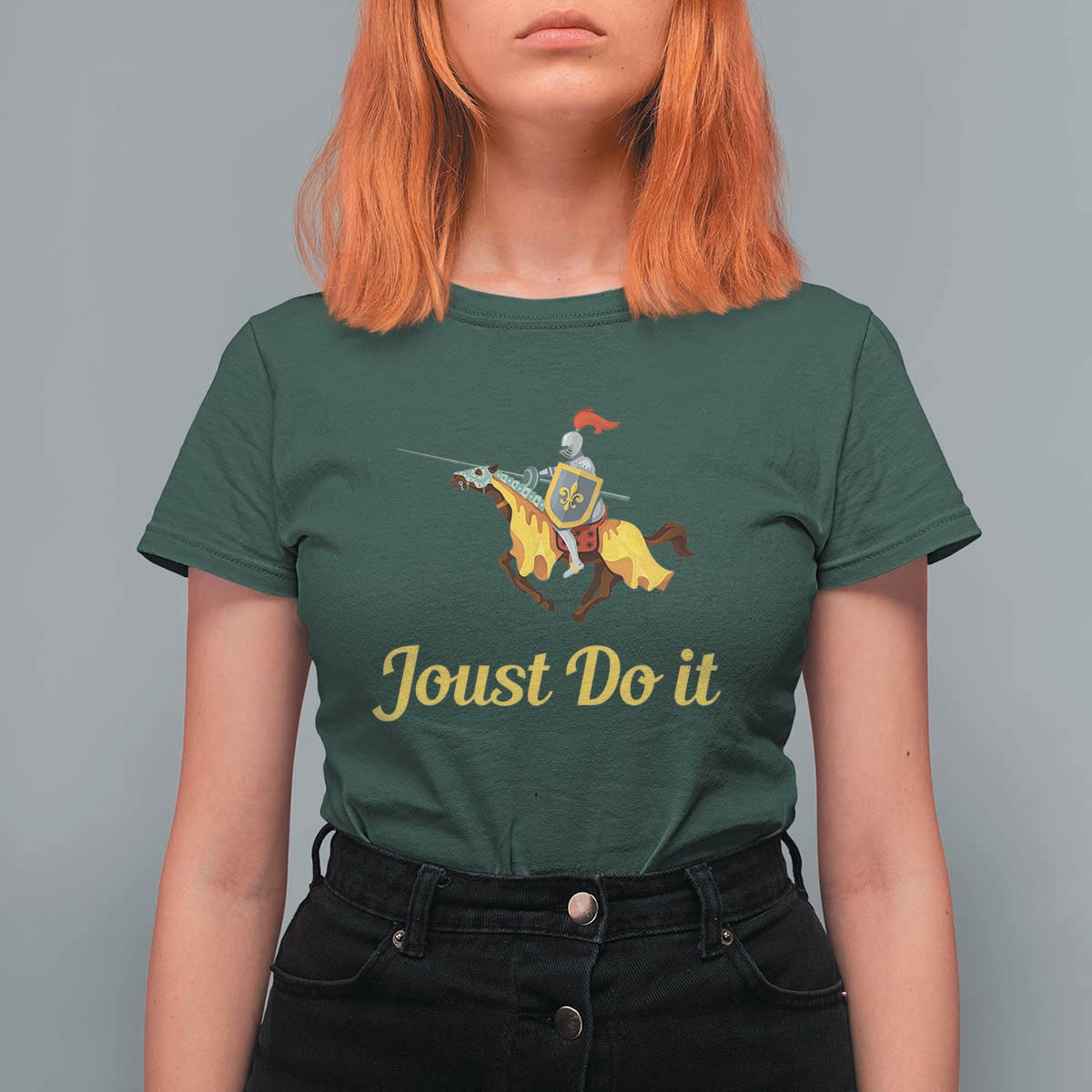Funny Joust Do It Medieval Knight Horse Graphic T Shirt For Women Jousting Renaissance Faire Parody
