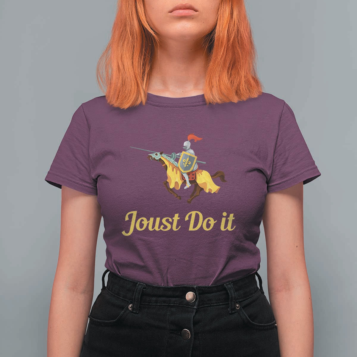 Funny Joust Do It Medieval Knight Horse Graphic T Shirt For Women Jousting Renaissance Faire Parody