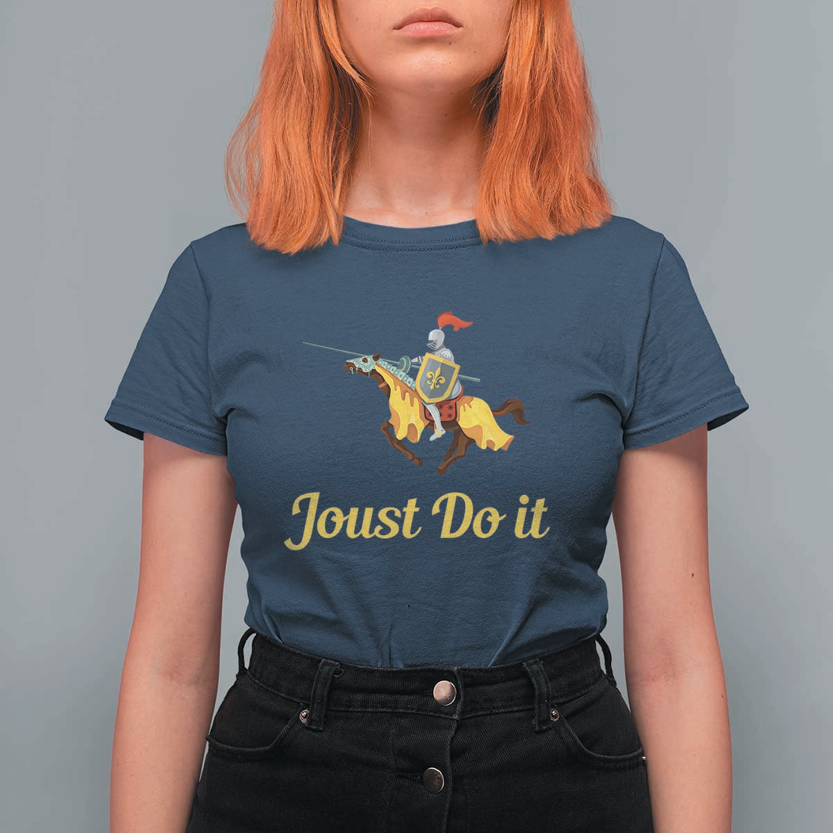 Funny Joust Do It Medieval Knight Horse Graphic T Shirt For Women Jousting Renaissance Faire Parody