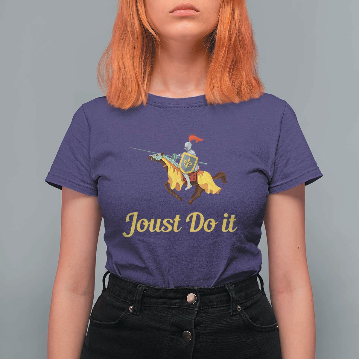 Funny Joust Do It Medieval Knight Horse Graphic T Shirt For Women Jousting Renaissance Faire Parody