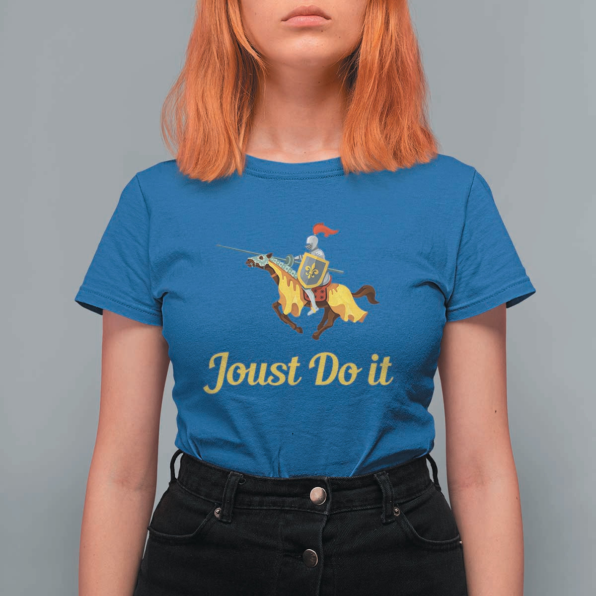 Funny Joust Do It Medieval Knight Horse Graphic T Shirt For Women Jousting Renaissance Faire Parody