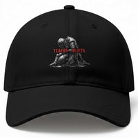 Funny Tummy Hurts Knight Graphic Baseball Cap Warrior Medieval Sarcastic Dark Fantasy Slumped Renaissance Meme