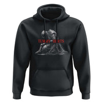 Funny Tummy Hurts Knight Graphic Hoodie Warrior Medieval Sarcastic Dark Fantasy Slumped Renaissance Meme