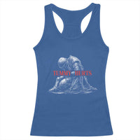 Funny Tummy Hurts Knight Graphic Racerback Tank Top Warrior Medieval Sarcastic Dark Fantasy Slumped Renaissance Meme